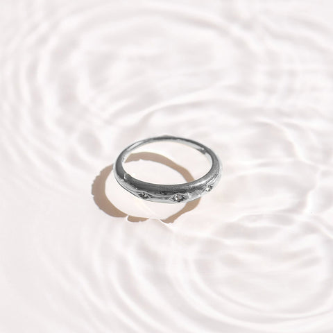 Starburst Crystal Band Ring