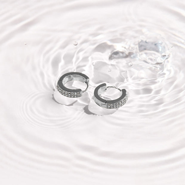 Pavé Crystal Huggie Hoop Earrings