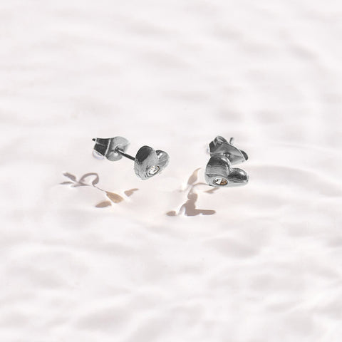 Crystal Heart Stud Earrings