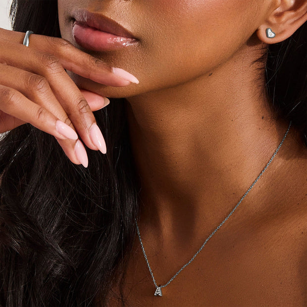 Crystal Heart Stud Earrings