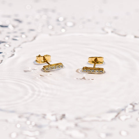 Crystal Bar Stud Earrings