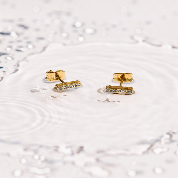 Crystal Bar Stud Earrings