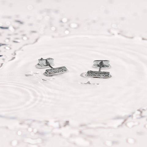 Crystal Bar Stud Earrings
