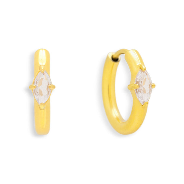 Marquise Crystal Huggie Hoop Earrings - EVRYJEWELS