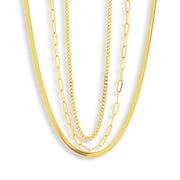 Triple Layer Chain Necklace Set - EVRYJEWELS