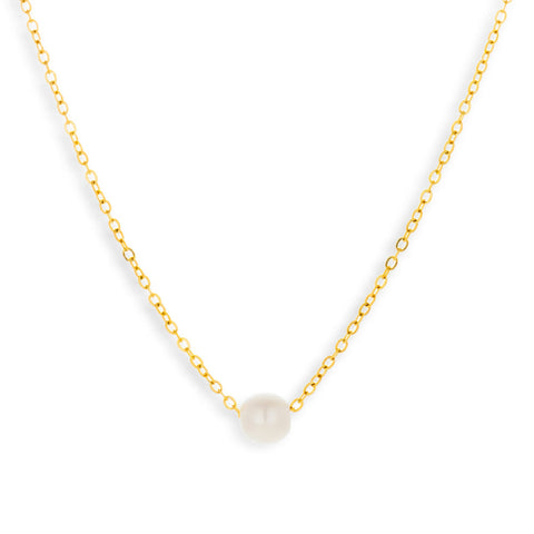 Single Pearl Drop Necklace - EVRYJEWELS