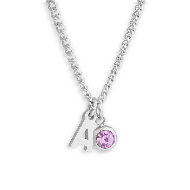 Custom/Personalized Initial Pendant Necklace w/ Birthstone - EVRYJEWELS