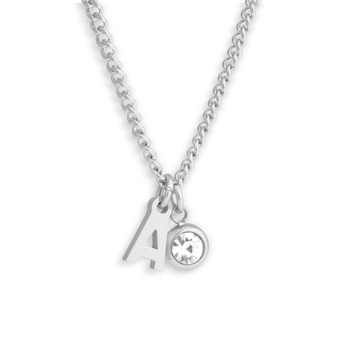 Custom/Personalized Initial Pendant Necklace w/ Birthstone - EVRYJEWELS