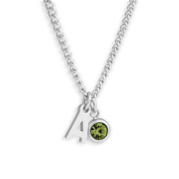 Custom/Personalized Initial Pendant Necklace w/ Birthstone - EVRYJEWELS