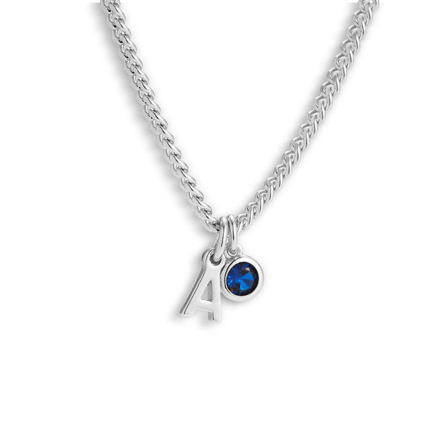 Custom/Personalized Initial Pendant Necklace w/ Birthstone - EVRYJEWELS