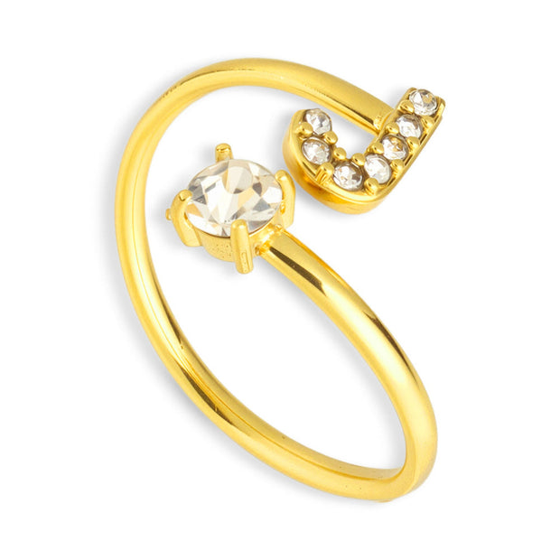 Sparkle Initial Wrap Ring - EVRYJEWELS