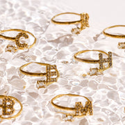 Sparkle Initial Wrap Ring