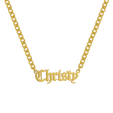 Custom/Personalized Nameplate Curb Necklace - EVRYJEWELS