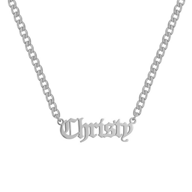 Custom/Personalized Nameplate Curb Necklace - EVRYJEWELS
