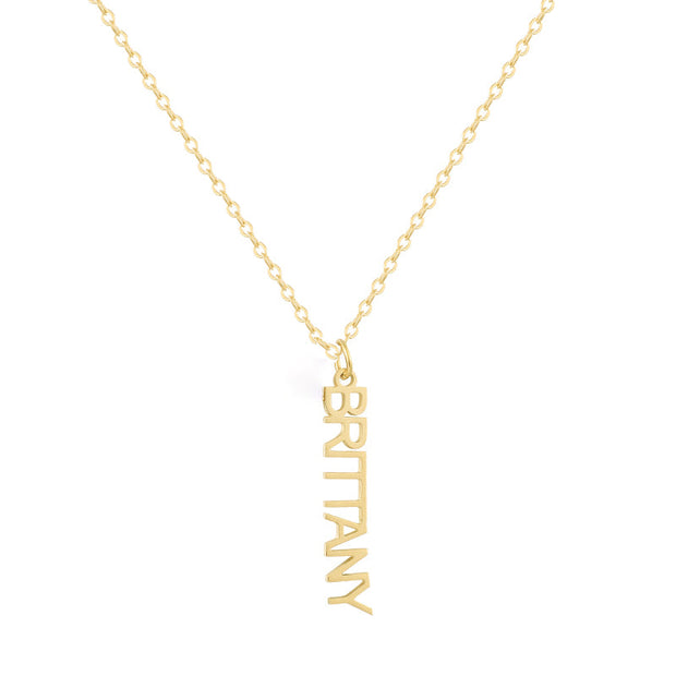 Custom/Personalized Mini Vertical Charm Nameplate Necklace - EVRYJEWELS