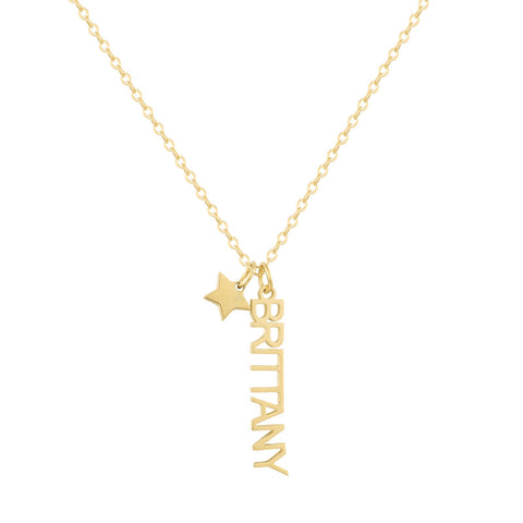Custom/Personalized Mini Vertical Charm Nameplate Necklace - EVRYJEWELS