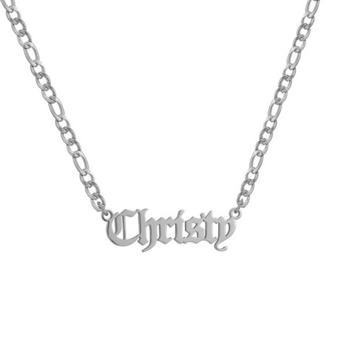 Custom/Personalized Nameplate Figaro Necklace - EVRYJEWELS