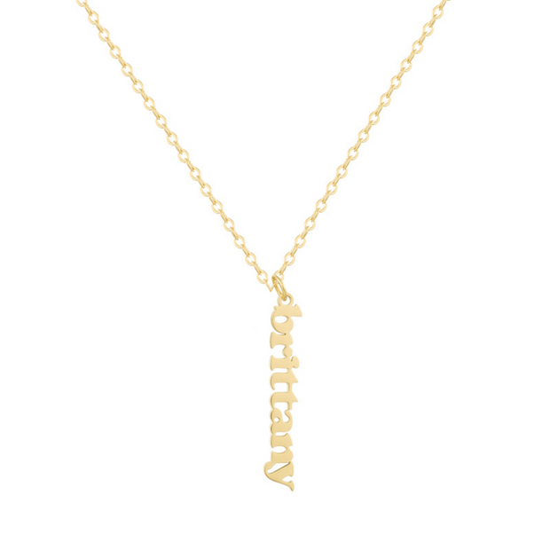 Custom/Personalized Mini Vertical Charm Nameplate Necklace - EVRYJEWELS